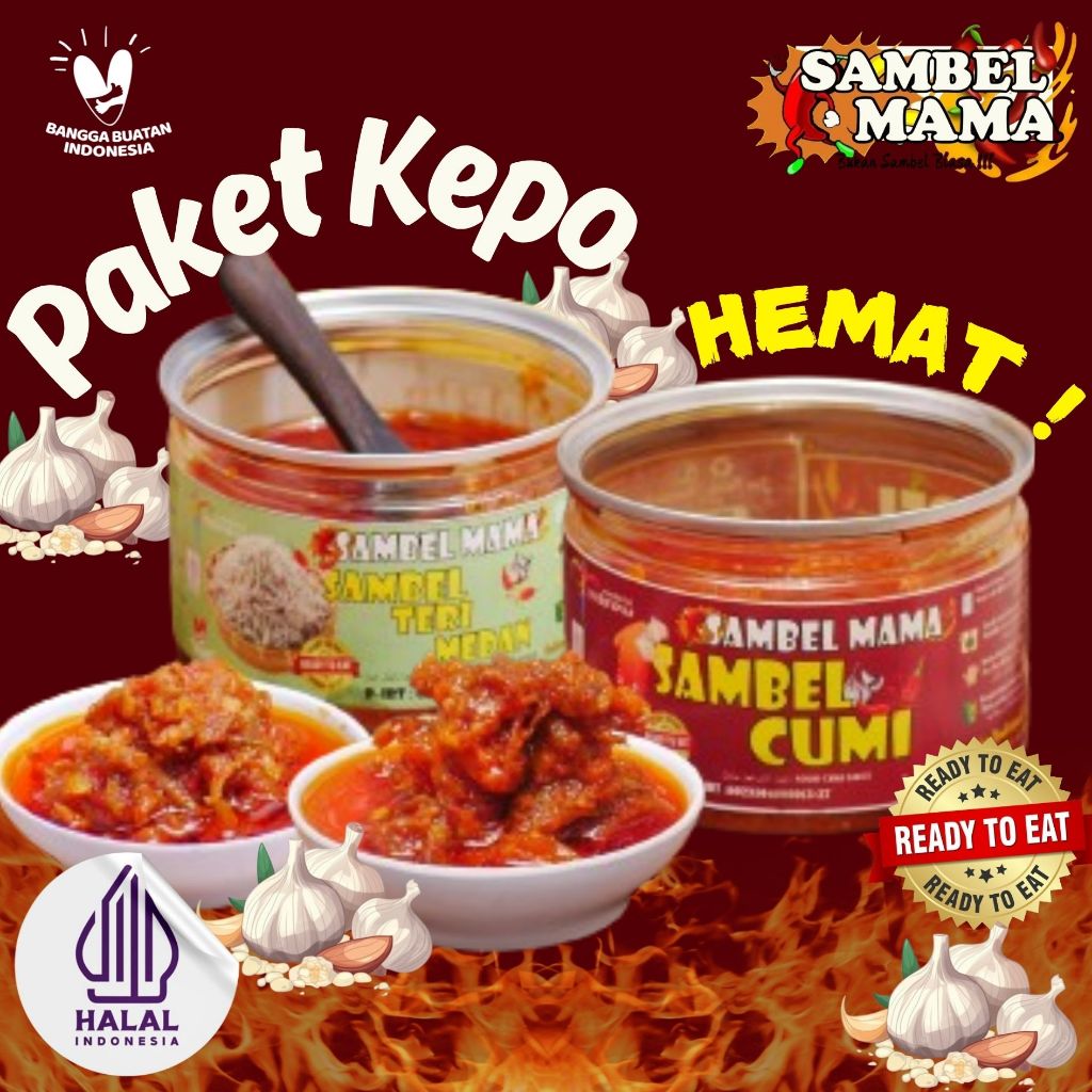 

SAMBEL MAMA - PAKET KEPO - SAMBEL CUMI 200gr & SAMBEL TERI MEDAN 200gr