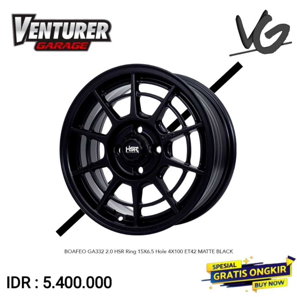Velg modifikasi murah ring 15 mobil brio calya agya corolla mobilio yaris HSR boafeo hitam surabaya