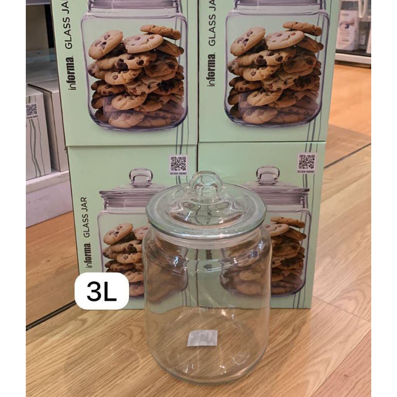 Informa toples kerupuk kaca aesthetic free packing kayu