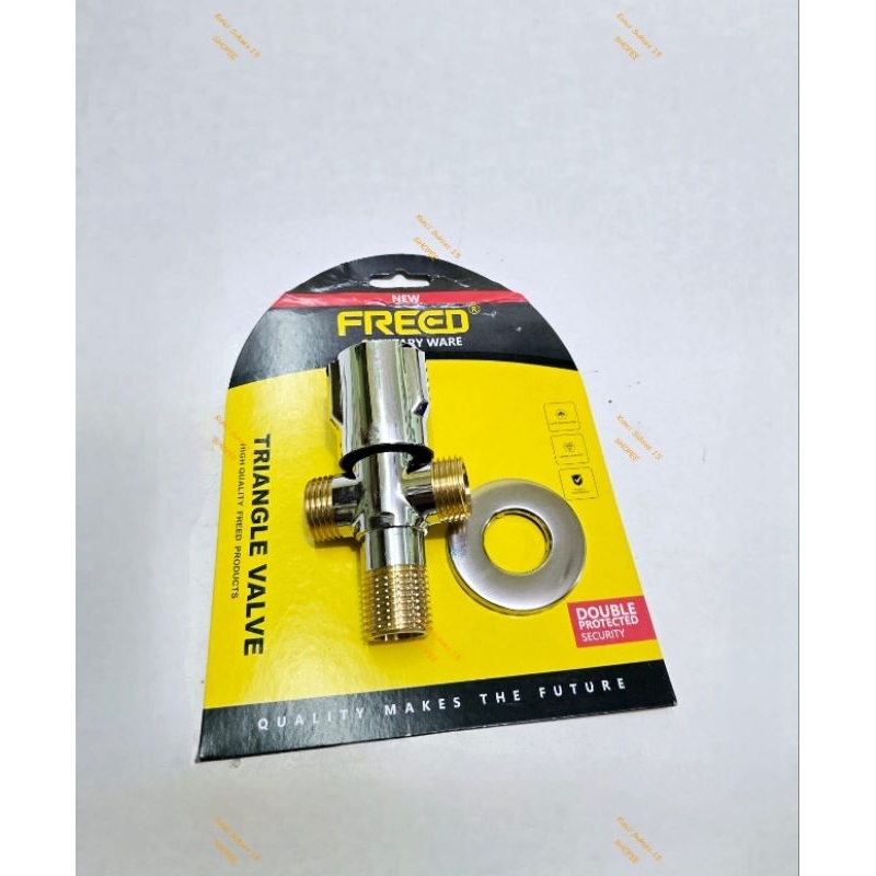 Stop Kran Shower Double Drat Kuningan 1/2" inch / Stop Kran WC Kloset / Kran Shower Dobel FREED