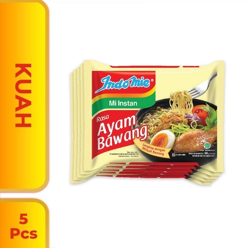 

Indomie Ayam Bawang Mie Instan [69 g/ 5 pcs]