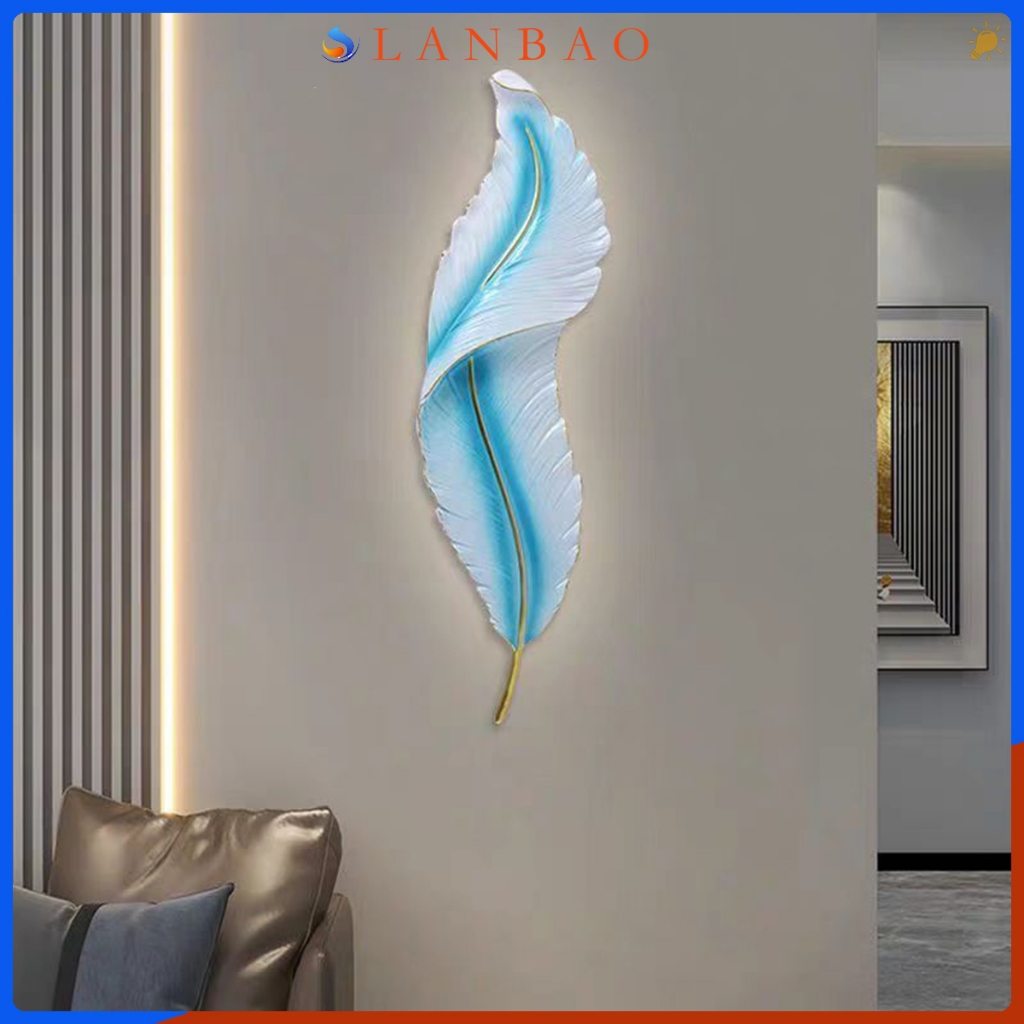 Lampu Dinding Bulu Kreatif Lampu Hias Cantik Lampu Dinding Ruang Tamu LED Lampu Dalam Ruangan 3Warna