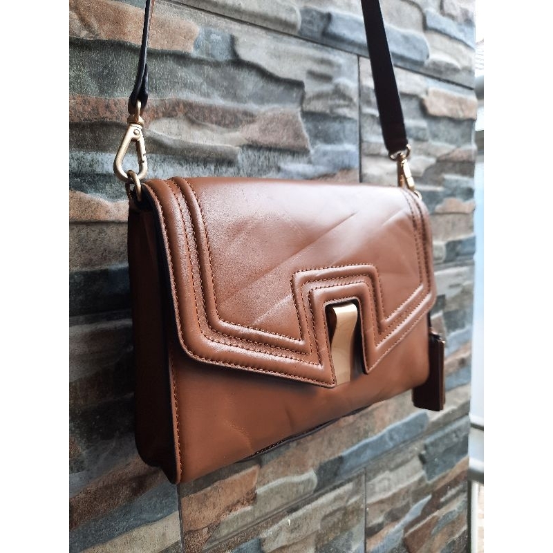 Sling Cokelat JOY GRYSON - TAS PRELOVED BRANDED ORIGINAL