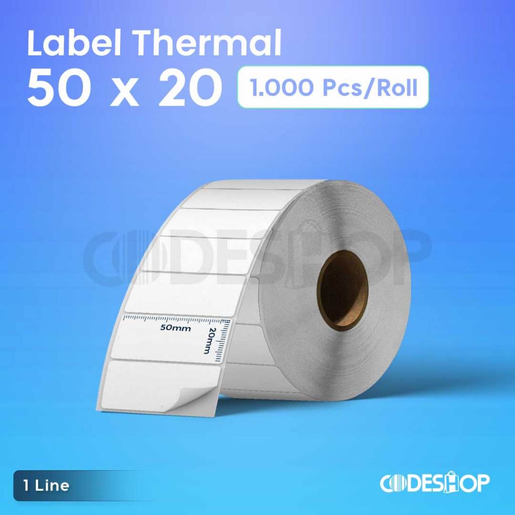 

Kertas thermal stiker 50x20 stiker barcode thermal isi 1000 pcs