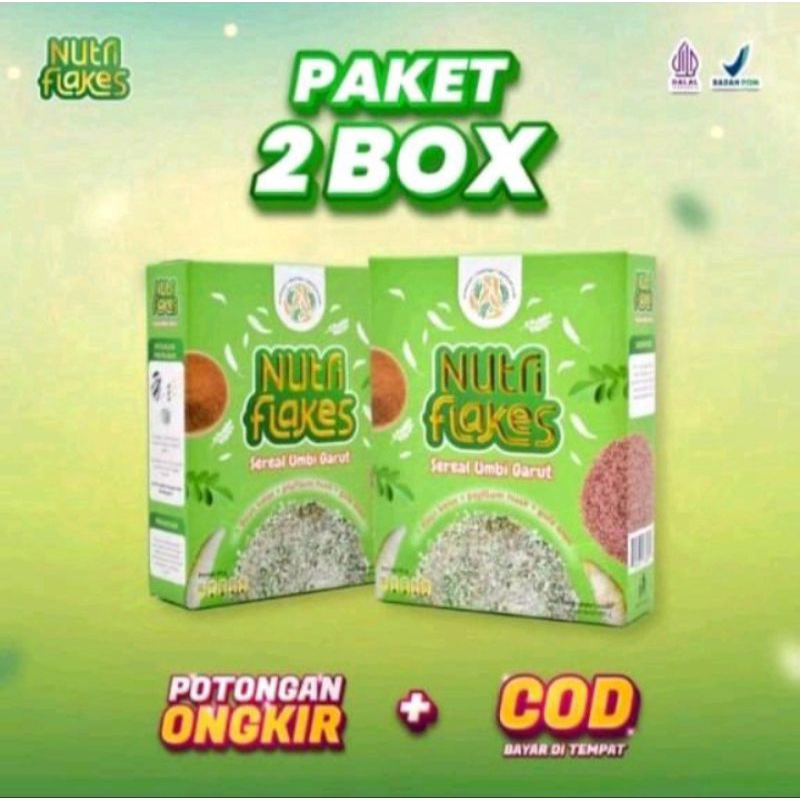 

2 BOX NUTRIFLAKES Asli Original Minuman Serbuk Umbi Garut Bantu Atasi Permasalahan Lambung BPOM