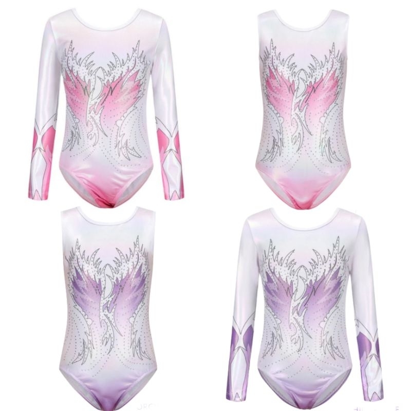 Little Qey Leotard Gymnastic LT101 Baju Senam Gymnastic Anak Perempuan Lengan Panjang dan Pendek Rea
