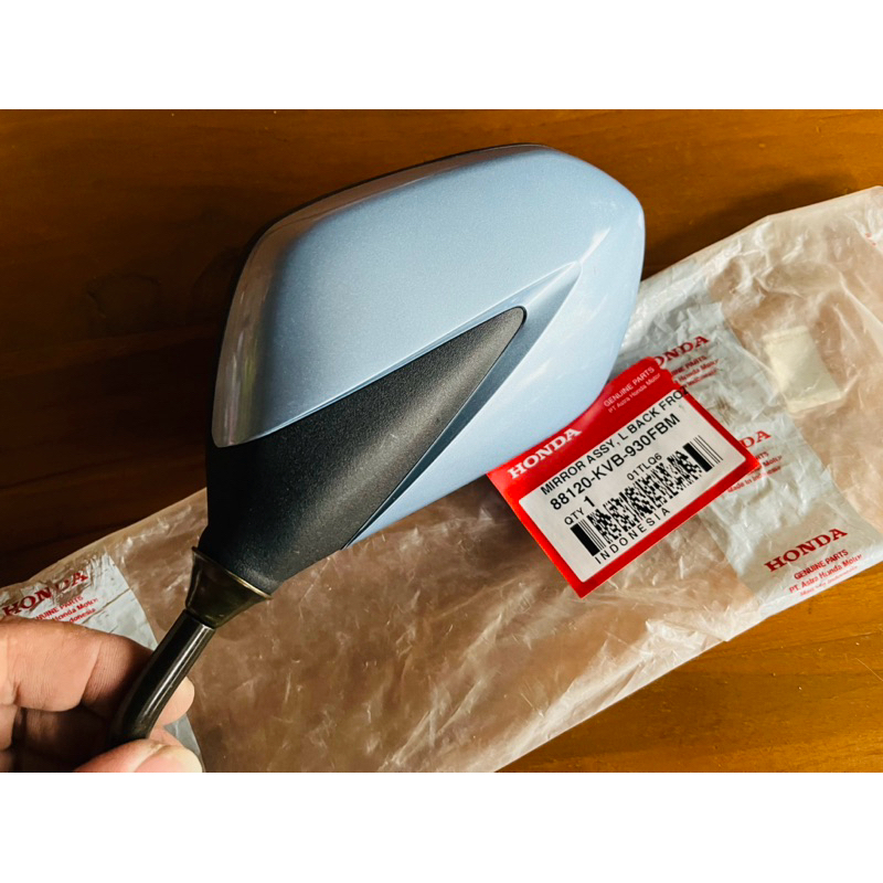 MIRROR KACA SPION KIRI BIRU MUDA VARIO 110 KARBU VARIO LAMA BEAT KARBU ORIGINAL AHM 88110-KVB-930FBM