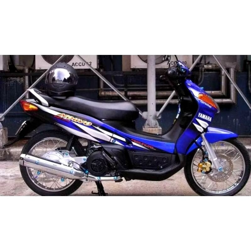 Striping lis sticker standar ori Yamaha nouvo 2003 2004 biru hitam stiker nouvo lele biru hitam 2003