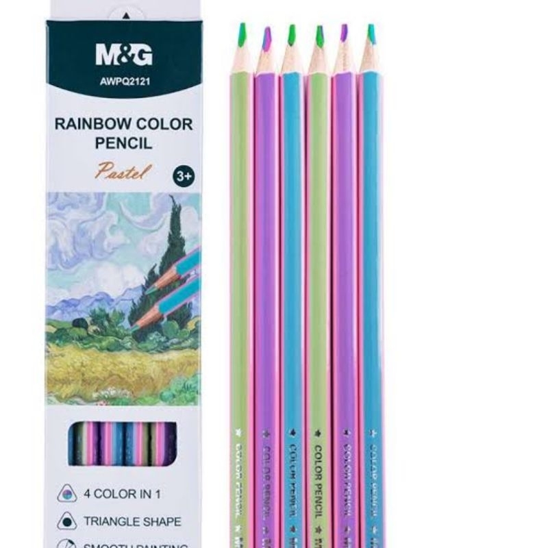 

[PCS] PENSIL WARNA PELANGI M&G AWPQ2121 / PENSIL 4 WARNA / 4 IN 1 PENCIL 4 COLOR