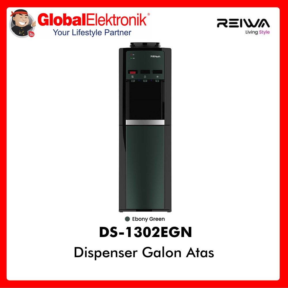 REIWA DISPENSER GALON ATAS REIWA DS-1302EGN DISPENSER GALON ATAS 3IN1 DISPENSER GALON ATAS PANAS DIN
