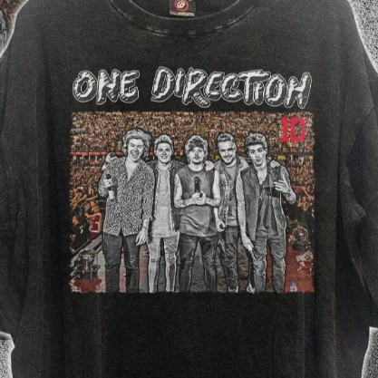 One DIrection T-shirt, Acid Wash Oversized T-shirt, One DIrection Graphic Tee