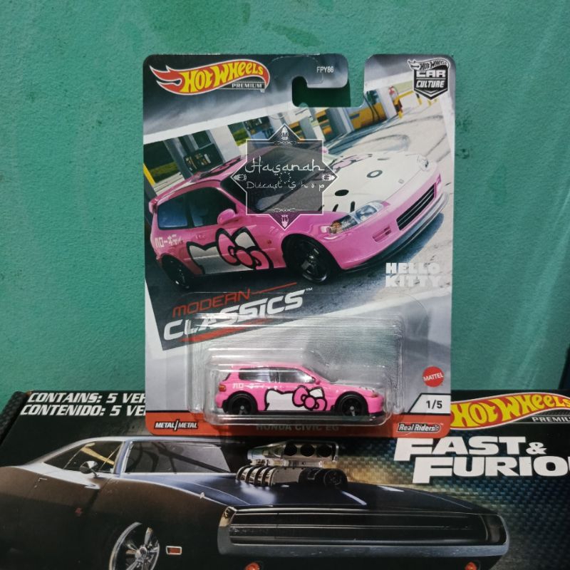 Hot Wheels Honda CIVIC EG Premium Hello Kitty Modern Classic Original Terbaru Pink