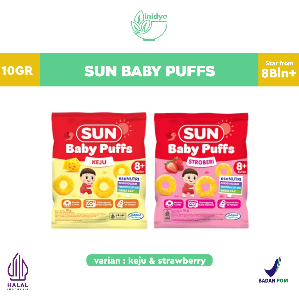Sun Baby Puffs Sachet 10gr - Snack Bayi Cemilan Bayi 6 12 Bulan Promina Milna Makanan Bayi