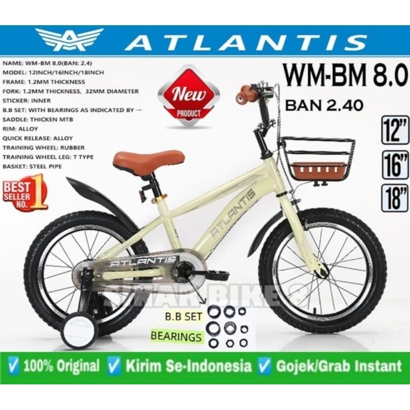 Sepeda bmx 16 atlantis 8.0 keranjang