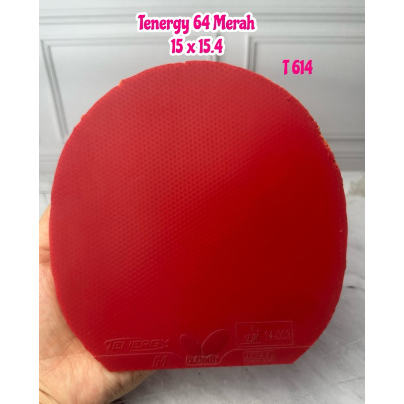 bekas karet bet bat tenis meja pingpong tenergy 64 merah original market japan