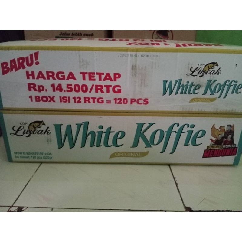 

KOPI LUWAK WHITE KOFFIE 1 Dus (12rtg×20gr) 120 pcs