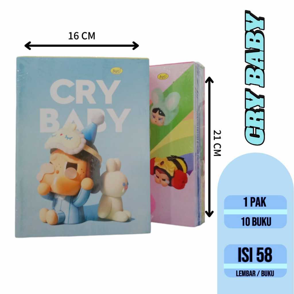 

{1 Pcs} Buku Tulis 58 Lembar CRY BABY Buku Tulis Kwarto SEJATI - 1 Pcs