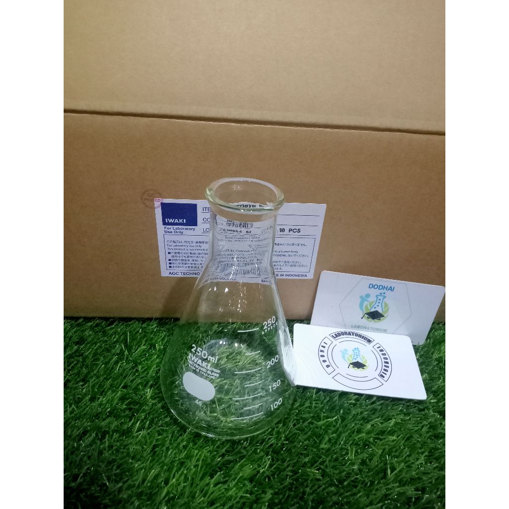 Erlenmeyer 250 ml Iwaki, Erlenmayer, Elemayer, elemeyer merk Iwaki