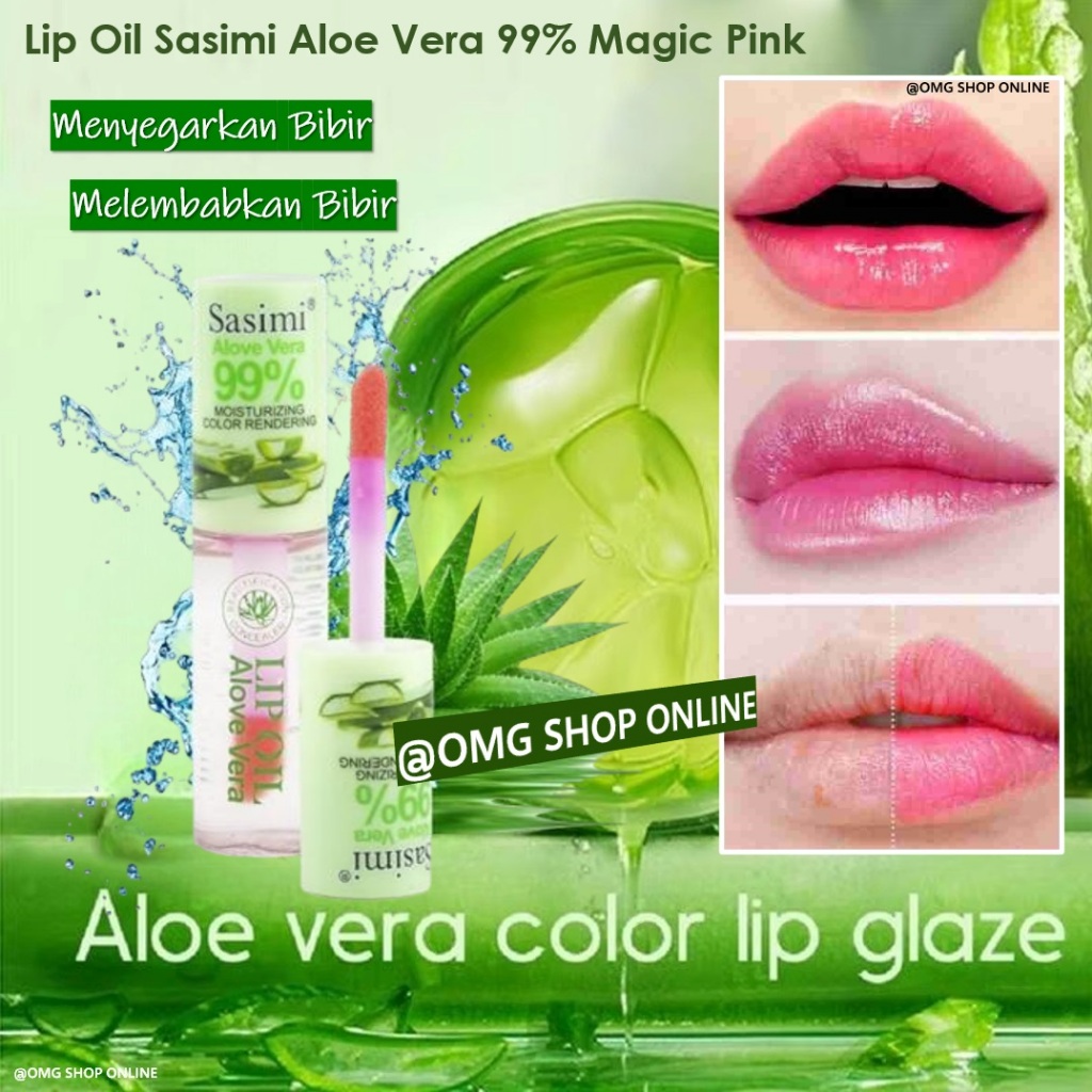 Termurah !!! Lipbalm Pemerah Bibir Aloe Vera 99% Lip Oil Sasimi Aloe Vera / Lipstik Tahan Lama Anti 