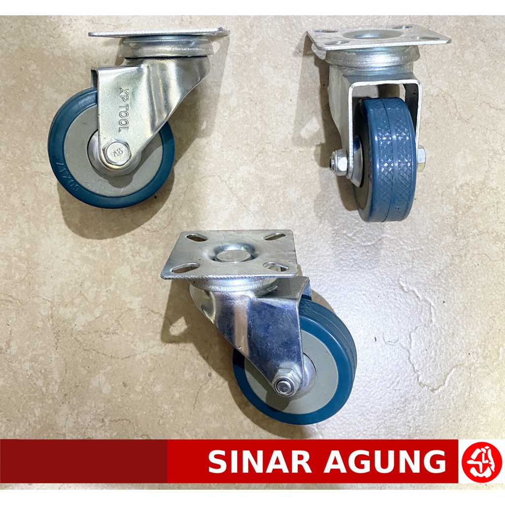 Roda Karet 2 inch Putar 360 Roda Troli Roda Trolley Roda Meja Roda Kecil