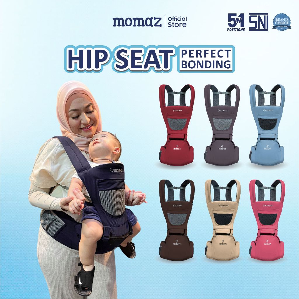 Momaz Gendongan Bayi Depan - Gendongan Bayi Hipseat- Gendongan Bayi