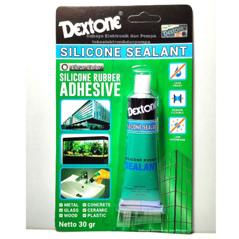 Sealent Silicon Dextone Bening 30 Gram / Sealent Kaca Dextone Bening 30 Gram / Lem Silikon Dextone B