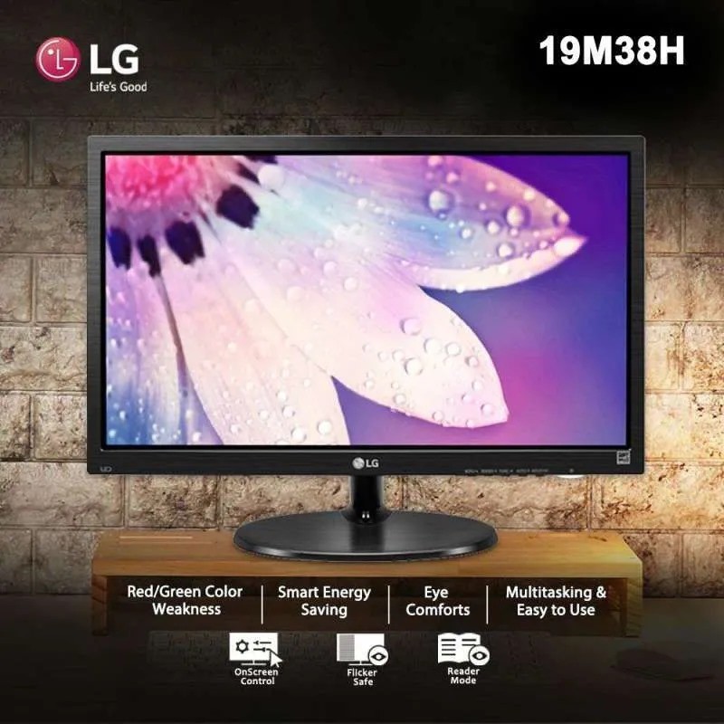 Led Monitor LG 19 inch 19M38H Hdmi D-Sub LG Lcd Display 18.5" 60Hz