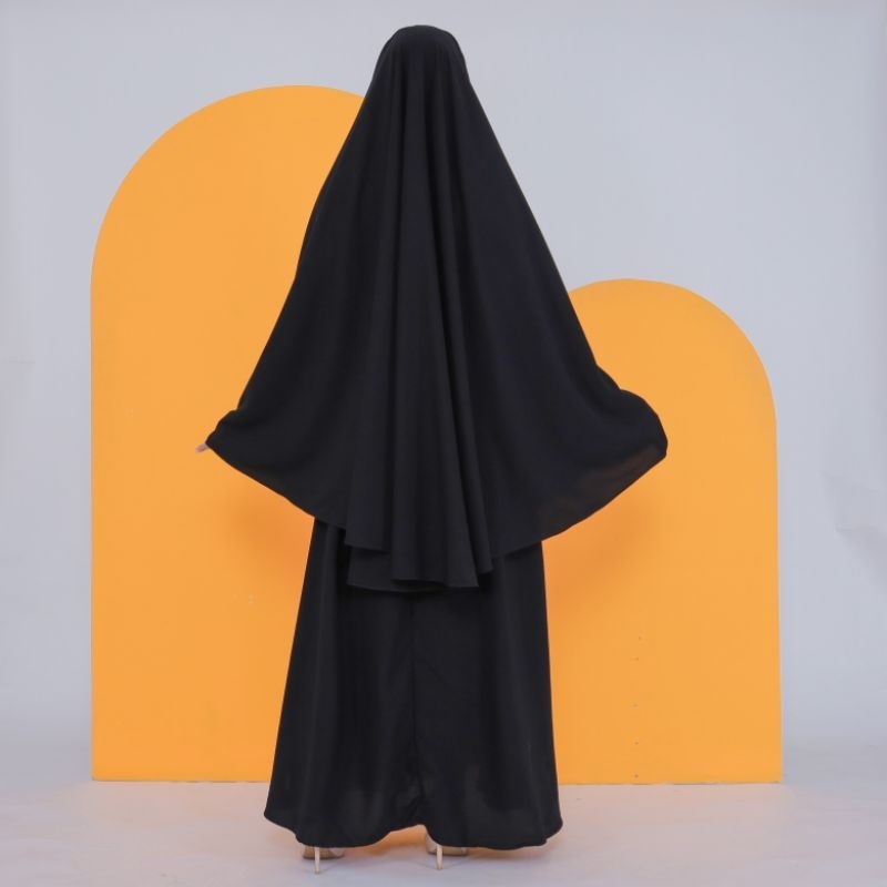NEW DEALS Khimar Jetblack Premium Niqob Cadar Bandana Khimar Jumbo Khimar Syar'i Jetblack