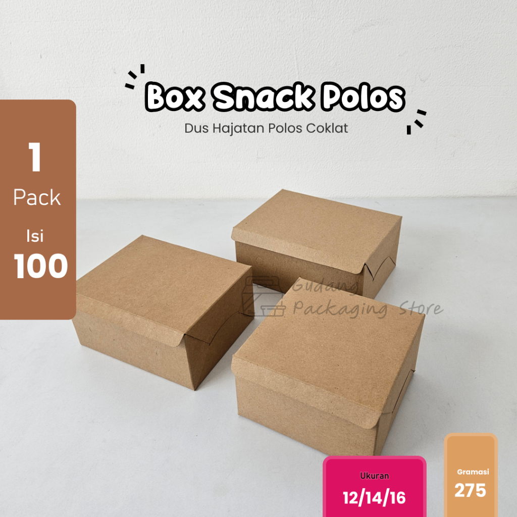 Box Snack Polos / Box Hajatan Polos / Dus Kue Polos Kraft