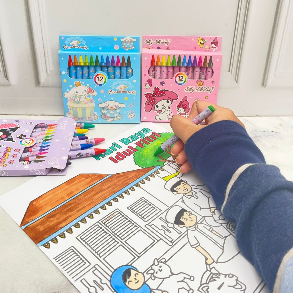 

CRAYON MINI SANRIO YOYO-802 kebutahan seni untuk sekolah bisa COD termuah import pensil warna crayon cat air