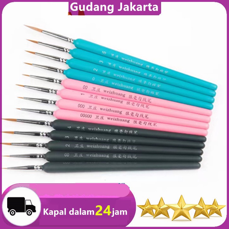 

KODE M88J 1pcs Kuas Lukis Cat Air Bulu Serigala Profesional Professional PenType Round Waterlour Wolf Hair Bristles Painting Artist Detail Liner Brush Samoyed BRWN 7