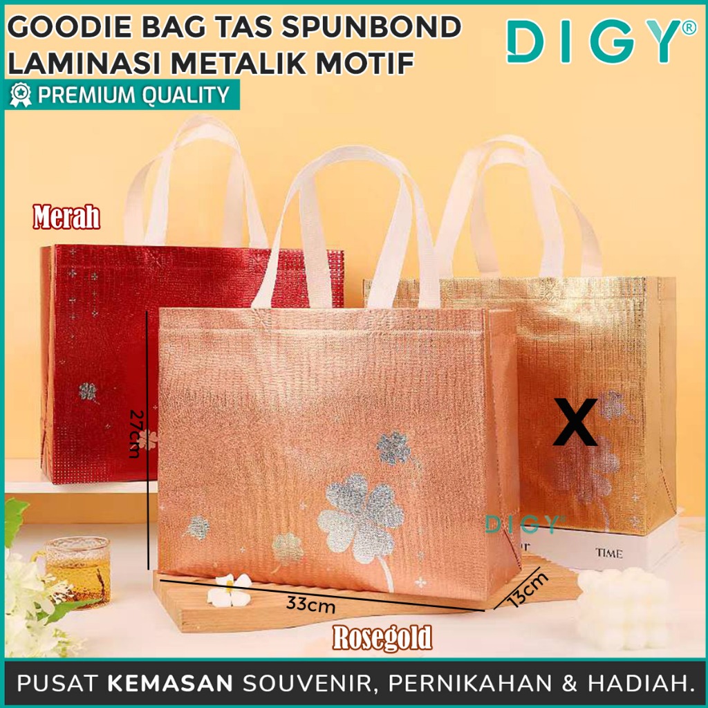 

Tas Spunbond Laminasi Metalik Motif / Tas Souvenir Hampers Imlek / Tas Travel / Goodie Bag Laminasi / Tas Belanja / Tas Souvenir Snack Ultah / Tas Hampers Hadiah / Tas Kado