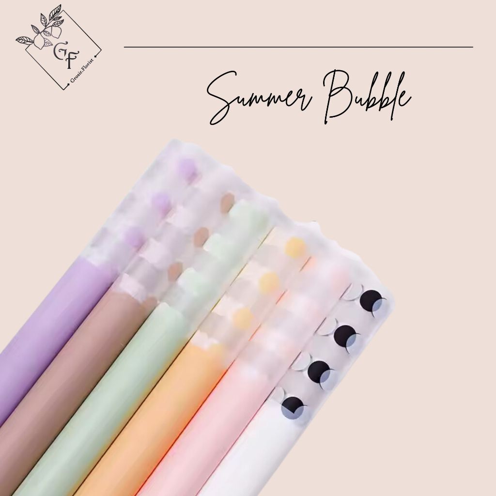 

TERLENGKAP ECER SUMMER BUBBLE FLOWER WRAPPING POLKADOT MINI COLOR KERTAS TRANPARANT BUKET