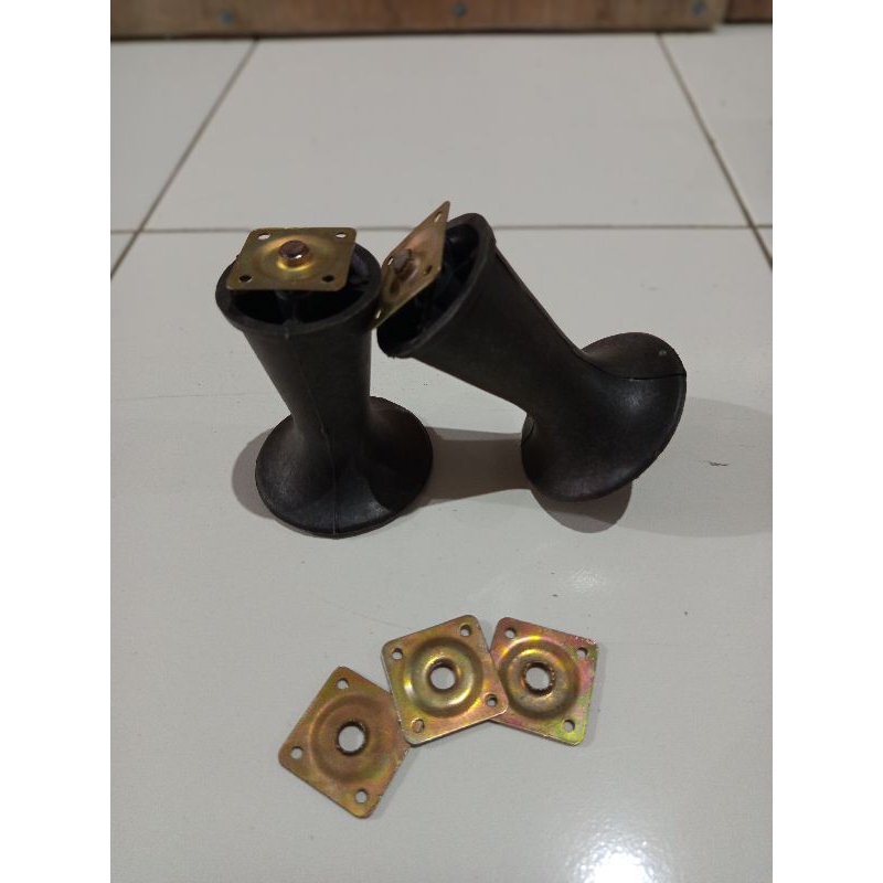 kaki trompet hitam 10cm/kaki divan/kaki stabil 10cm