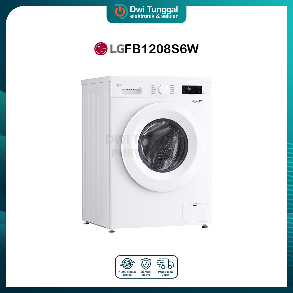 LG FB1208S6W - Mesin Cuci 8 KG Front Load