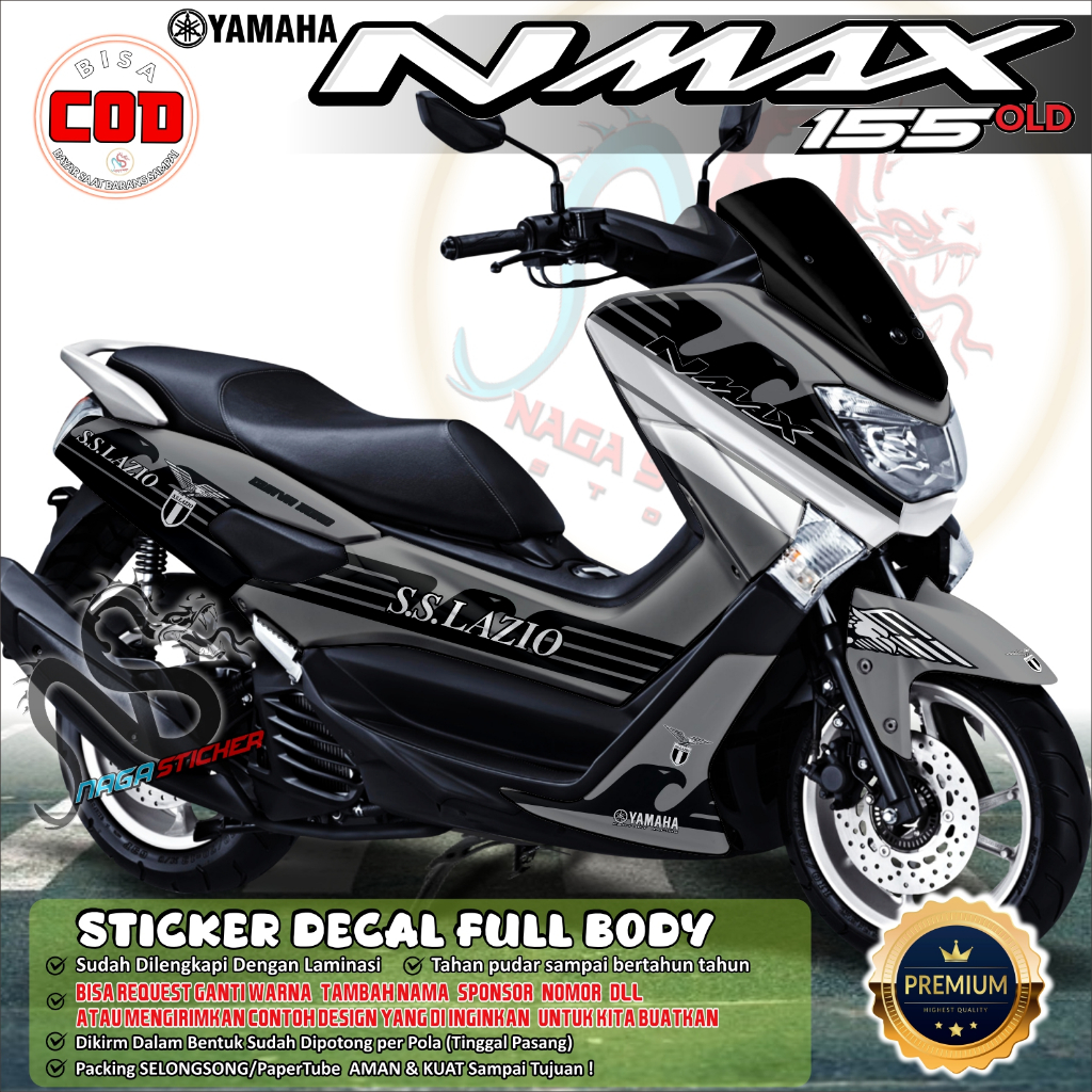 Bisa COD Decal Sticker Full Body Yamaha Nmax 155 Old SsLazio Variasi NS33018 Desain Bisa Request
