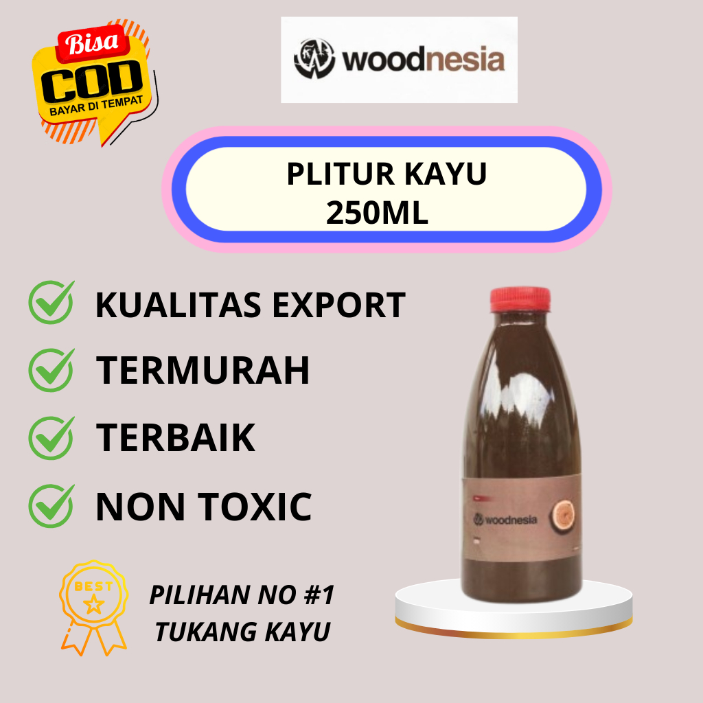 COD Politur 250ml Plitur Kayu Jati dan Kayu Mahoni Water based Pengkilap Kayu
