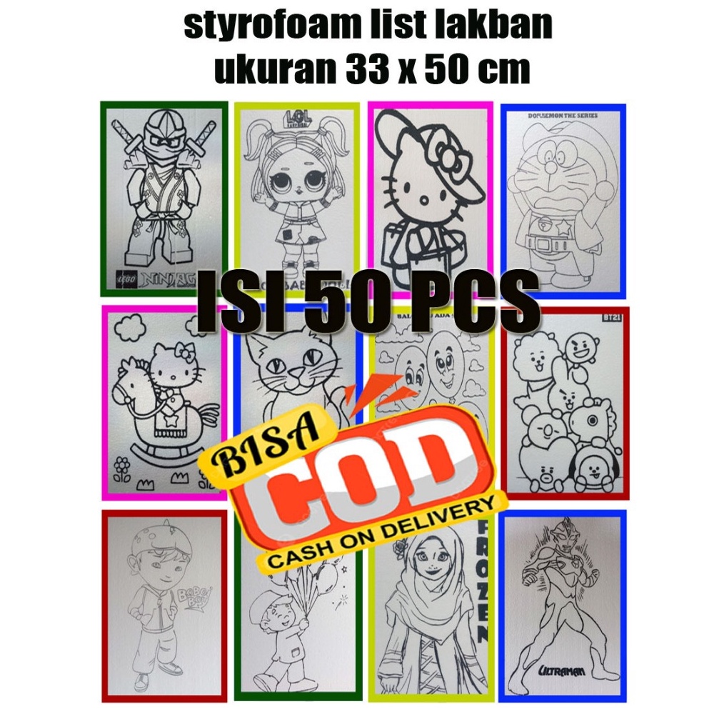 

KODE I89D Paket 5 pcs styrofoam List lakban uk 33x5