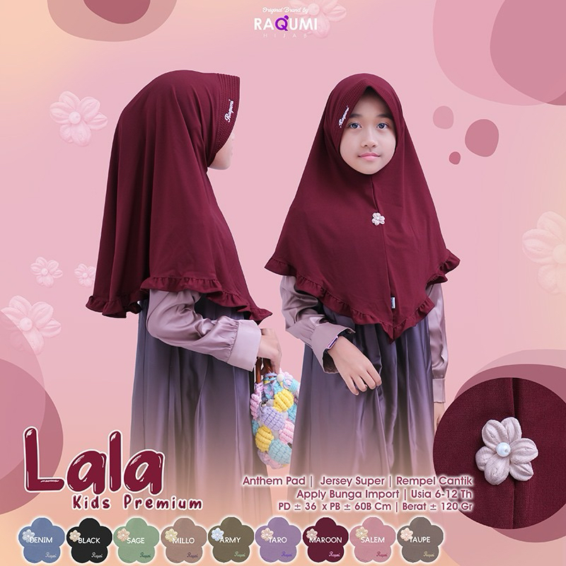 LALA KIDS PREMIUM BRAND ORI BY RAQUMI // HIJAB KIDS // HIJAB ANAK // HIJAB ANTHRM PAD // HIJAB JERSE