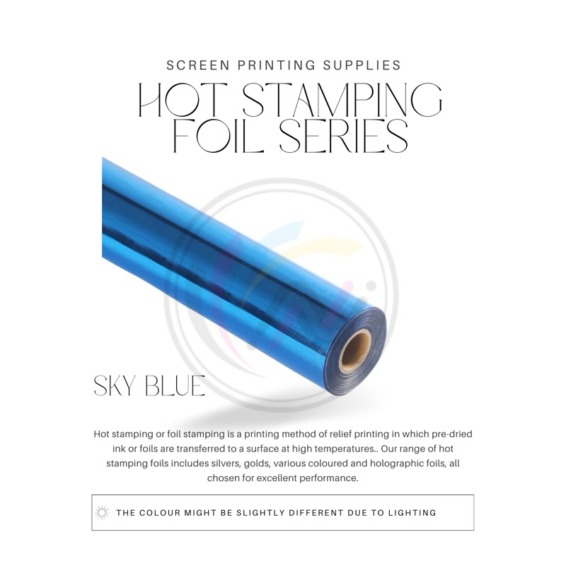 

Hot Stamping Foil Sky Blue Grade A Percetakan Sablon (64x120CM)