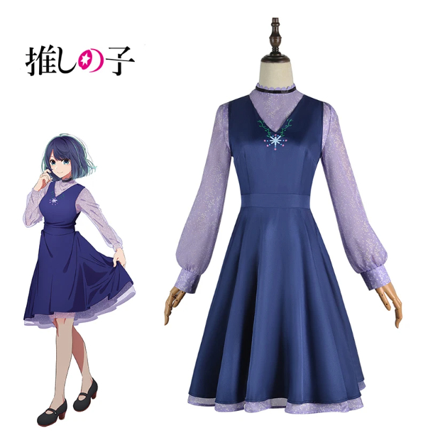 Anime Oshi No Ko Cosplay Ai Hoshino Ruby Akuamarin Arima Kana Costume Wig Pink Lolita Dress Stage Sk