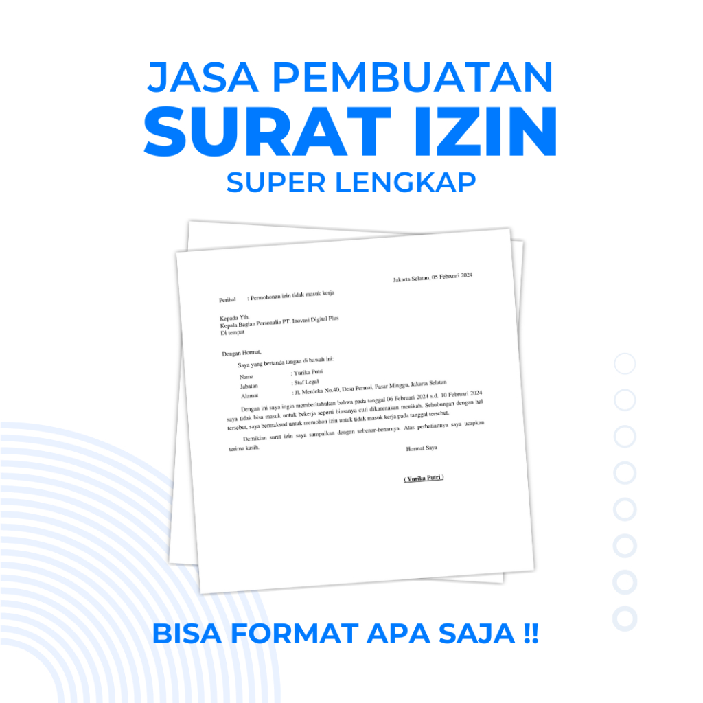 

Jasa Pembuatan Keterangan | Surat Keterangan Kantor | Surat Keterangan Kuliah | Surat Keterangan Sekolah | dan Surat Keterangan Lainnya