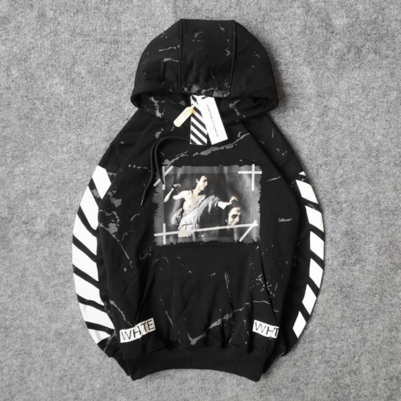 HOODIE OFFWHITE MARBLE HOODIE BRANDED PRIA WANITA
