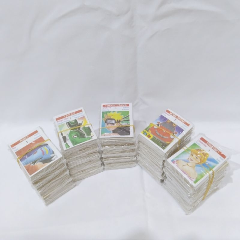 isi 10 kwartet kartu gambar karakter, kwartet tanggung