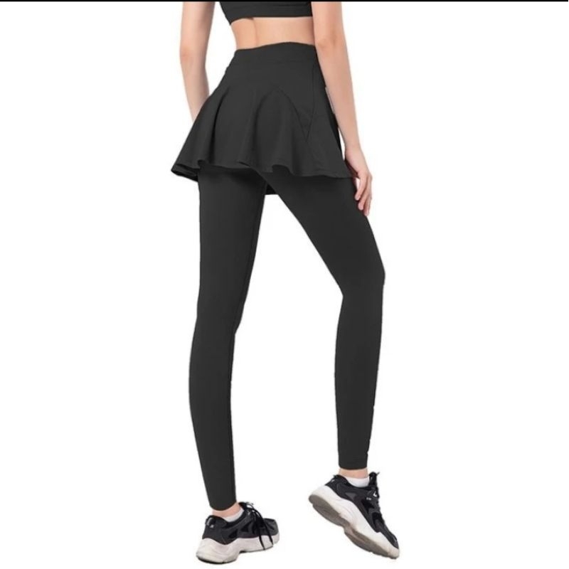 Rok legging olahraga sport mini skirt hitam jumbo / celana olahraga wanita