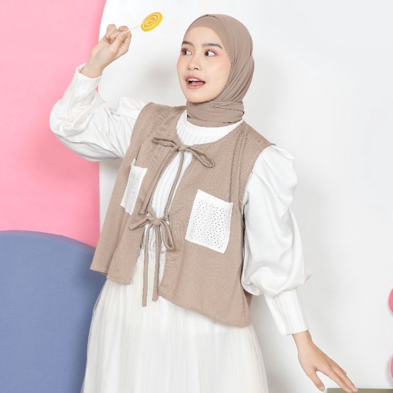 KODE R52K Maoutfit  Lilu Vest Tops  Outer Tali  Vest Kekinian  Vest Korean Style  Rompi Wanita  Oute