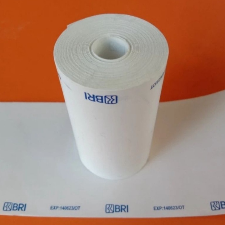 

Pasti Spesial Kertas kasir thermal logo BRI 5758x33mm full tanpa tulang paket 1 roll