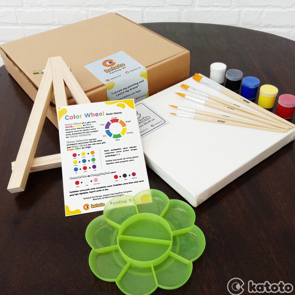

Serba Ada ACRYLIC CANVAS PAINTING KIT PERLENGKAPAN PAKET MELUKIS AKRILIK LENGKAP KANVAS CAT AKRILIK PALET KUAS
