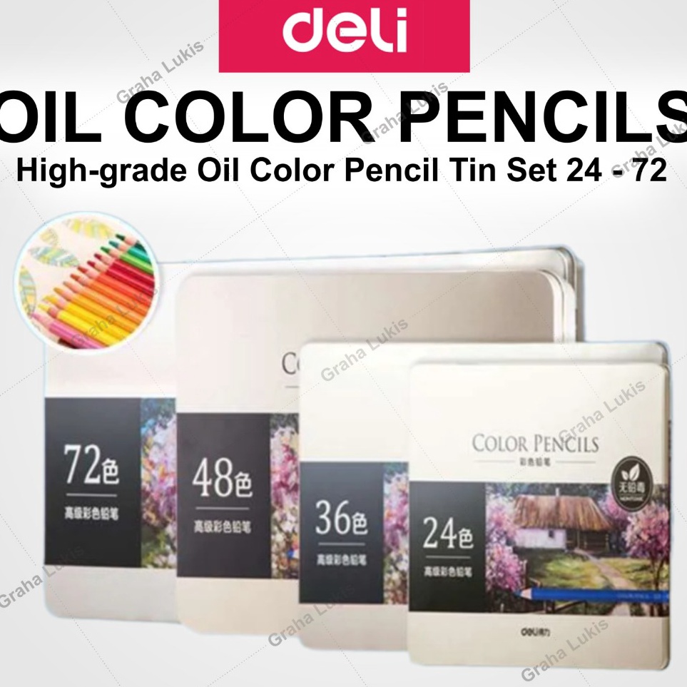 

KODE A68W Deli Highgrade Oil Pencil Color Pensil Warna Minyak 24 36 48 72