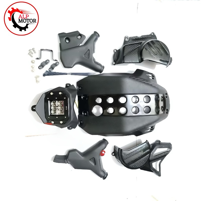 tutup mesin crf cover rangka crf headlamp depan crf lampu depan crf satu set paket cover engine crf